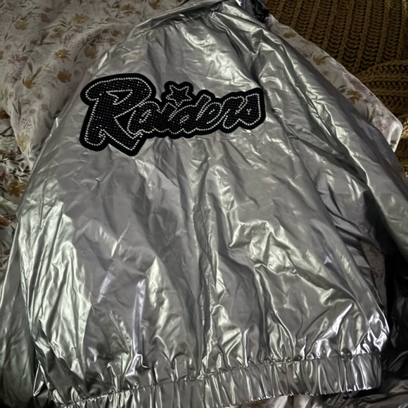 Silver Bomber Jacket with Logo - Picture 2 of 2